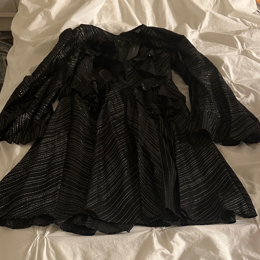 BCBGMaxAzria Black and Silver Dress